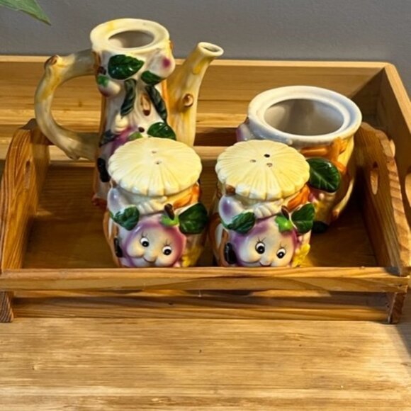 VTG salt pepper creamer sugar set anthropomorphic beet turnip rutagbaga *READ** - Picture 9 of 9